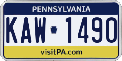 PA license plate KAW1490