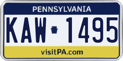 PA license plate KAW1495