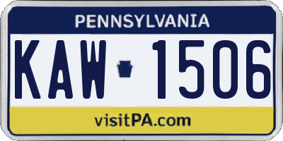 PA license plate KAW1506