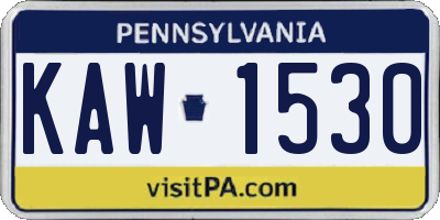 PA license plate KAW1530
