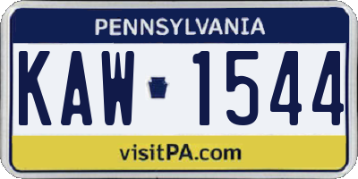 PA license plate KAW1544