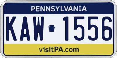 PA license plate KAW1556