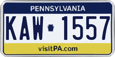 PA license plate KAW1557