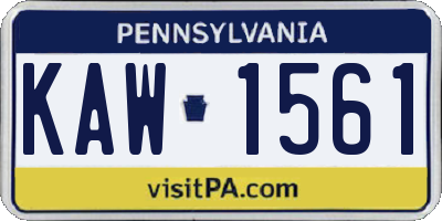 PA license plate KAW1561