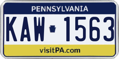 PA license plate KAW1563