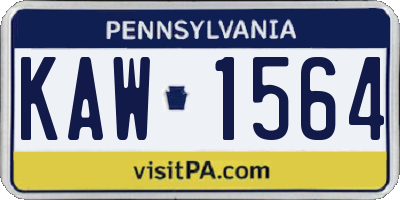 PA license plate KAW1564