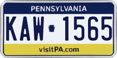 PA license plate KAW1565