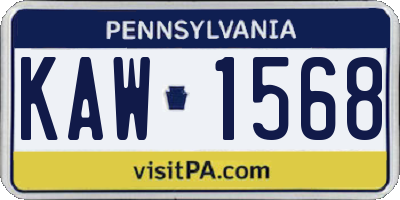 PA license plate KAW1568