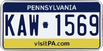 PA license plate KAW1569