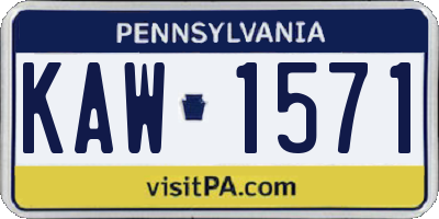 PA license plate KAW1571