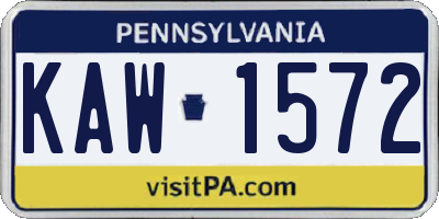 PA license plate KAW1572