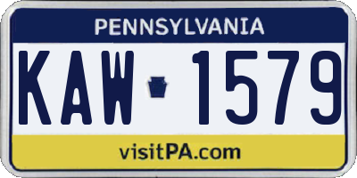 PA license plate KAW1579