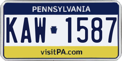 PA license plate KAW1587