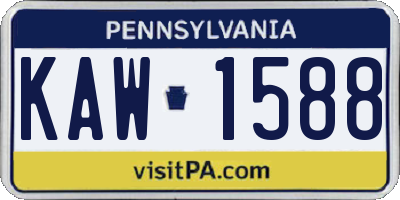 PA license plate KAW1588