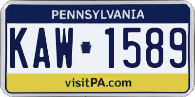 PA license plate KAW1589