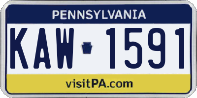 PA license plate KAW1591