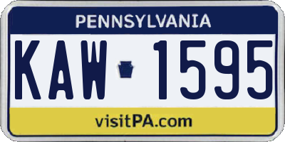 PA license plate KAW1595