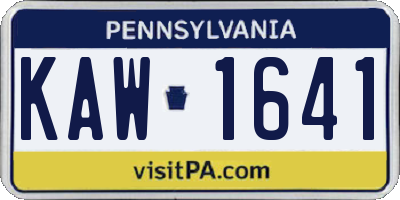 PA license plate KAW1641