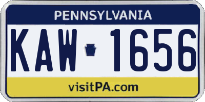 PA license plate KAW1656