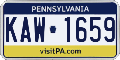 PA license plate KAW1659