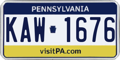 PA license plate KAW1676