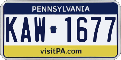 PA license plate KAW1677