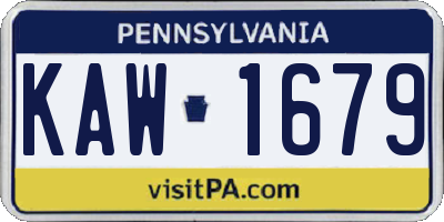 PA license plate KAW1679