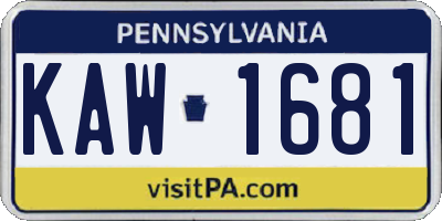 PA license plate KAW1681