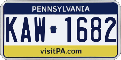 PA license plate KAW1682