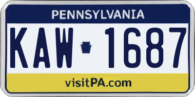 PA license plate KAW1687