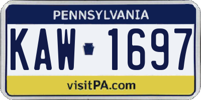 PA license plate KAW1697