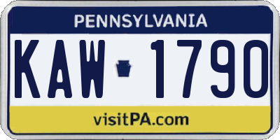 PA license plate KAW1790