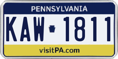 PA license plate KAW1811