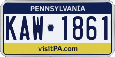 PA license plate KAW1861