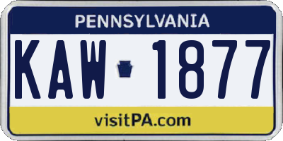 PA license plate KAW1877