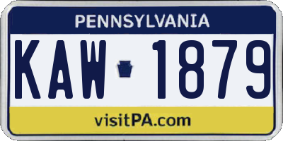 PA license plate KAW1879