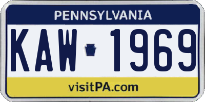 PA license plate KAW1969
