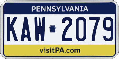 PA license plate KAW2079