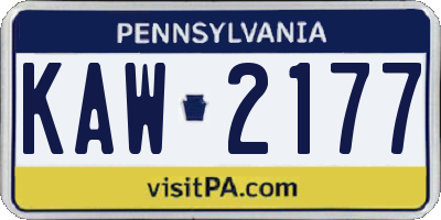 PA license plate KAW2177