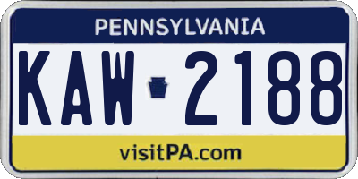PA license plate KAW2188