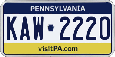 PA license plate KAW2220