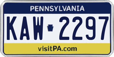 PA license plate KAW2297