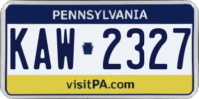PA license plate KAW2327