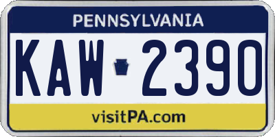 PA license plate KAW2390