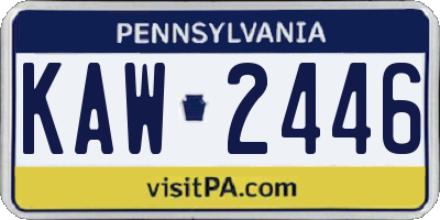PA license plate KAW2446