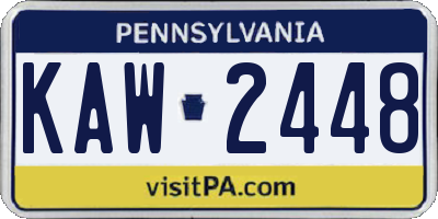 PA license plate KAW2448