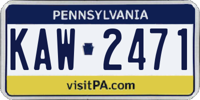 PA license plate KAW2471