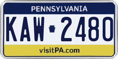 PA license plate KAW2480