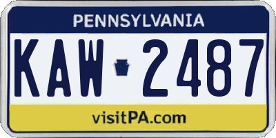 PA license plate KAW2487