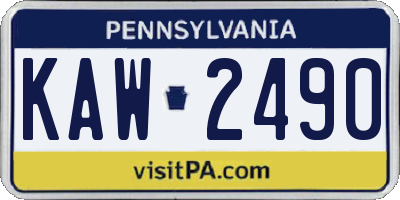 PA license plate KAW2490